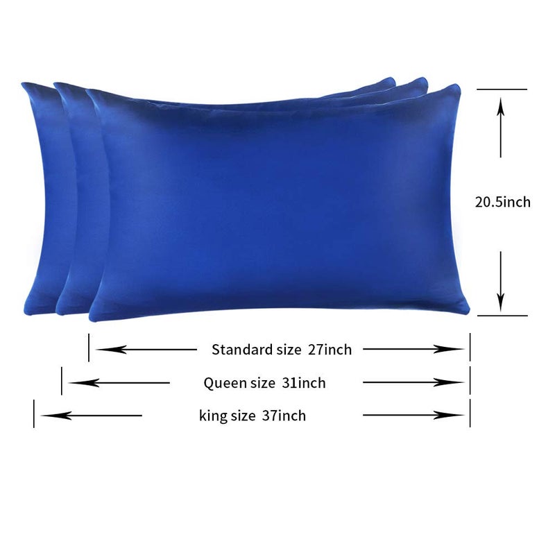 Jocoku 100% Mulberry Silk Pillowcases Set of 2 for Hair and Skin and Super Soft and Breathable Queen Size Nature Silk Pillowcases (Queen, Royal Blue) - Image 5